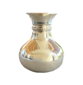 Orientalisches Metallgefäß mit Perldekor – versilbert ca. 8 cm